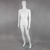 Манекен мужской без лица, цвет белый глянец, H1850 мм - MA-2W