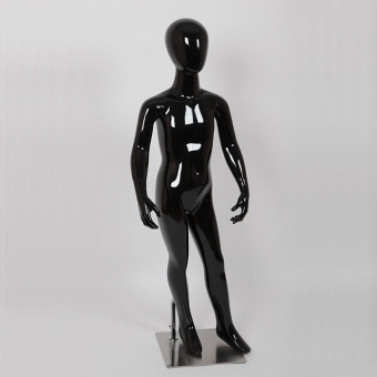 Манекен детский чёрный, цвет чёрный глянец, H1280 мм - 120B(чёрн)