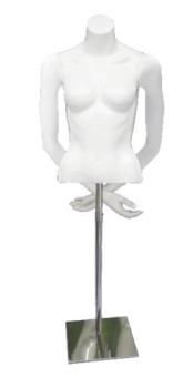 Торс женский, стилизованный, цвет белый H605 мм - MK-CLBF-С