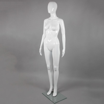Манекен женский без лица, цвет белый глянец, H1750 мм - FA-10W